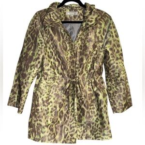 Simonton Says Green Leopard Print Jacket with Tie Waist (XS)